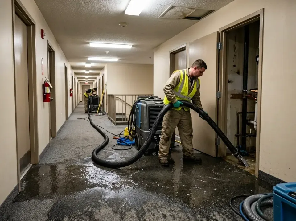 multi-unit-apartment-hallway-f-005 — frequently asked questions, Emergency Burst Pipe Water Extraction & Removal in Cockrell…